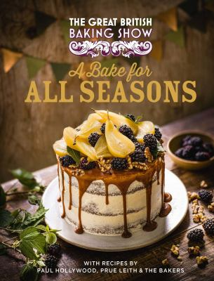 Creamy layer cake with pear and berry decorating the top
