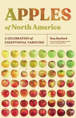 A rainbow of apples from green to red on the cover of Apples of North America