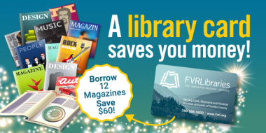 Library card and assorted magazines