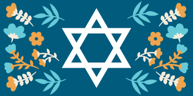 6 point star on blue background