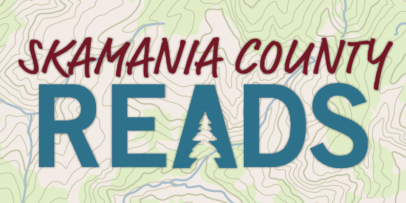 Skamania county reads over topographical map image