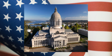 Aerial photo of Washington State Capitol Building