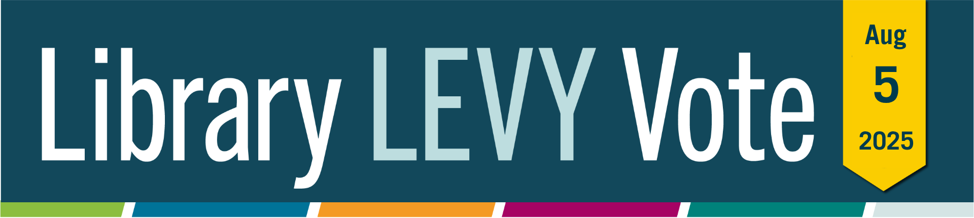 graphic banner - library levy vote, august 5