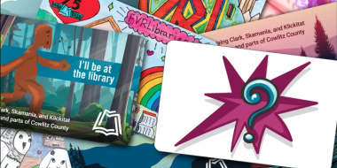 Blank library card with question mark