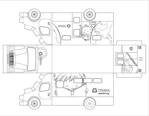 Bookmobile to color and cut out