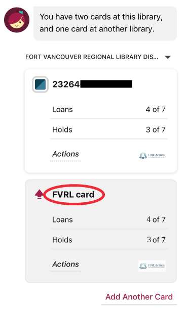 Double cards in Libby app