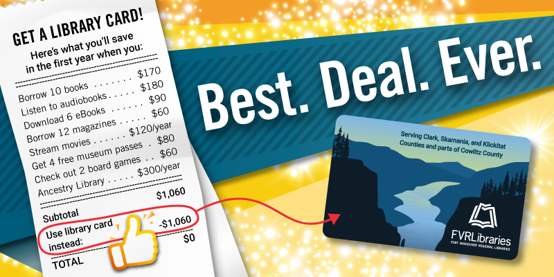 A library card saves you money on books (including eBooks and audiobooks), magazines, streaming movies, museum passes, board games, and online resources like Ancestry Library.