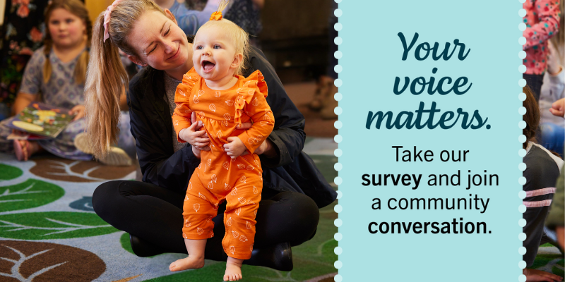 Person with Child - Promo for Strategic Plan Survey and Events