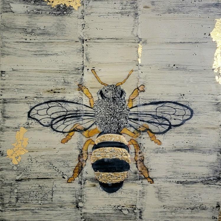 A painting of a honey bee.