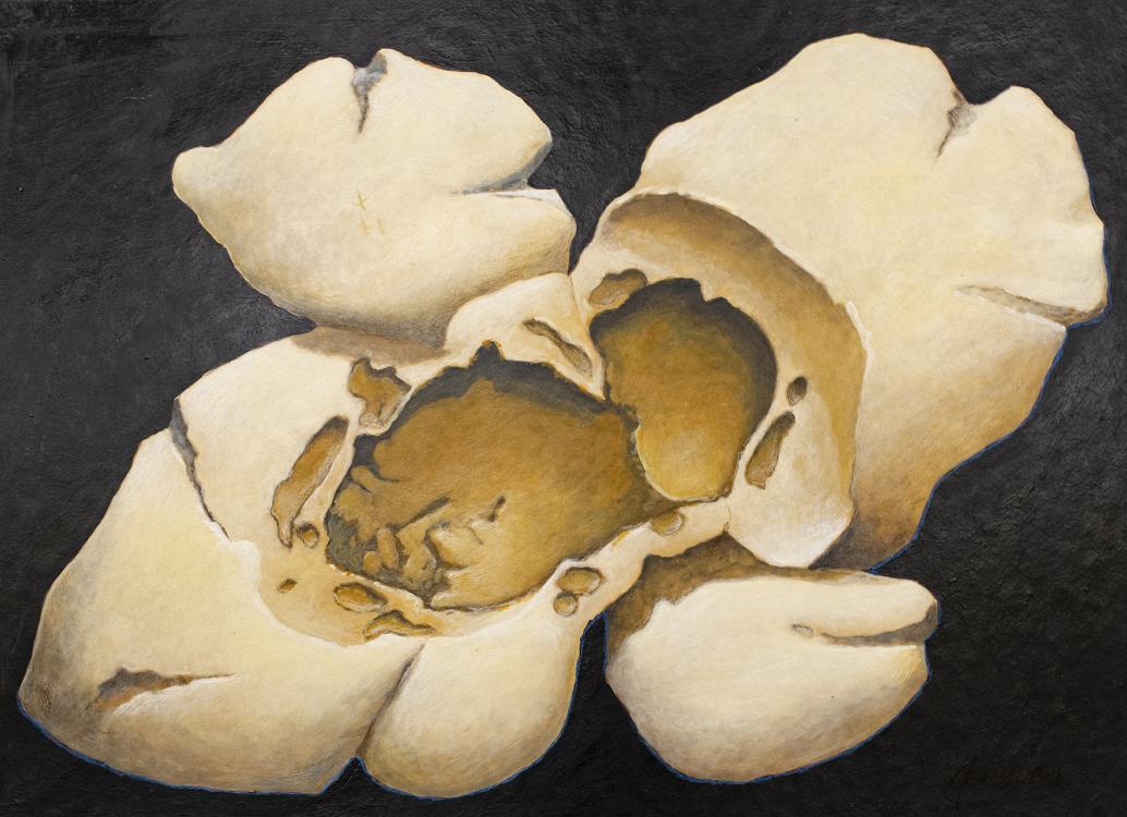 Buttered #3 - David Sherburne Painting of butter melting in a skillet.