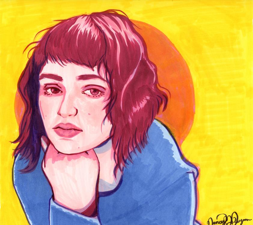 guzmannancy_31_selfportrait.jpg Painting of a young woman resting her chin on her hand.